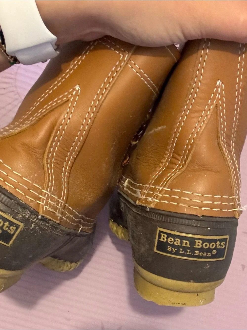 L.L. Bean Two-Tone Brown and Black Duck Boots